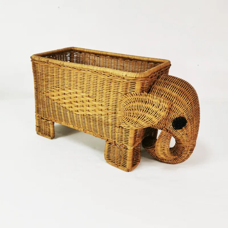 Best Pamono Vintage Italian Rattan Newspaper Rack, 1970s