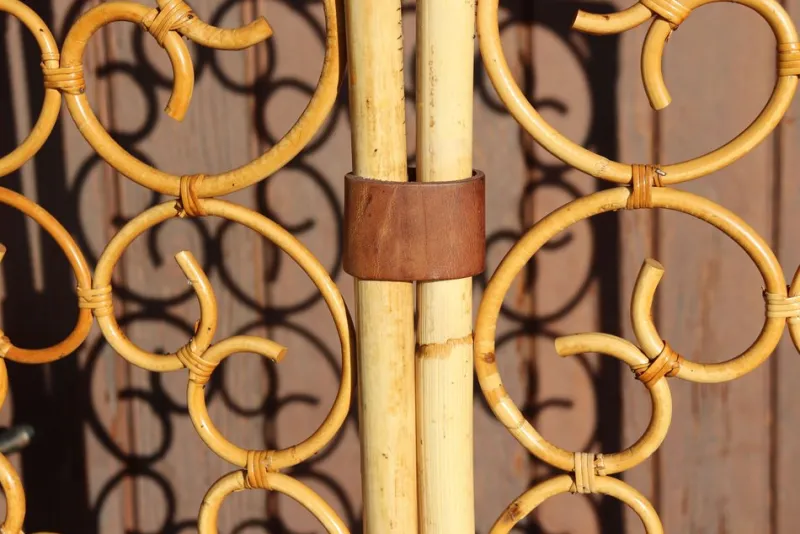 Pamono Vintage Italian Rattan Screen with 3 Leaves, 1960s> Room Dividers & Screens