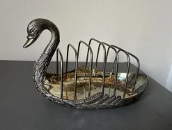 Discount Pamono Vintage Italian Silver-Plated Swan Toast Rack, 1970s