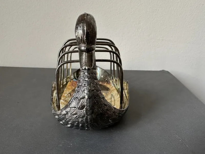 Discount Pamono Vintage Italian Silver-Plated Swan Toast Rack, 1970s