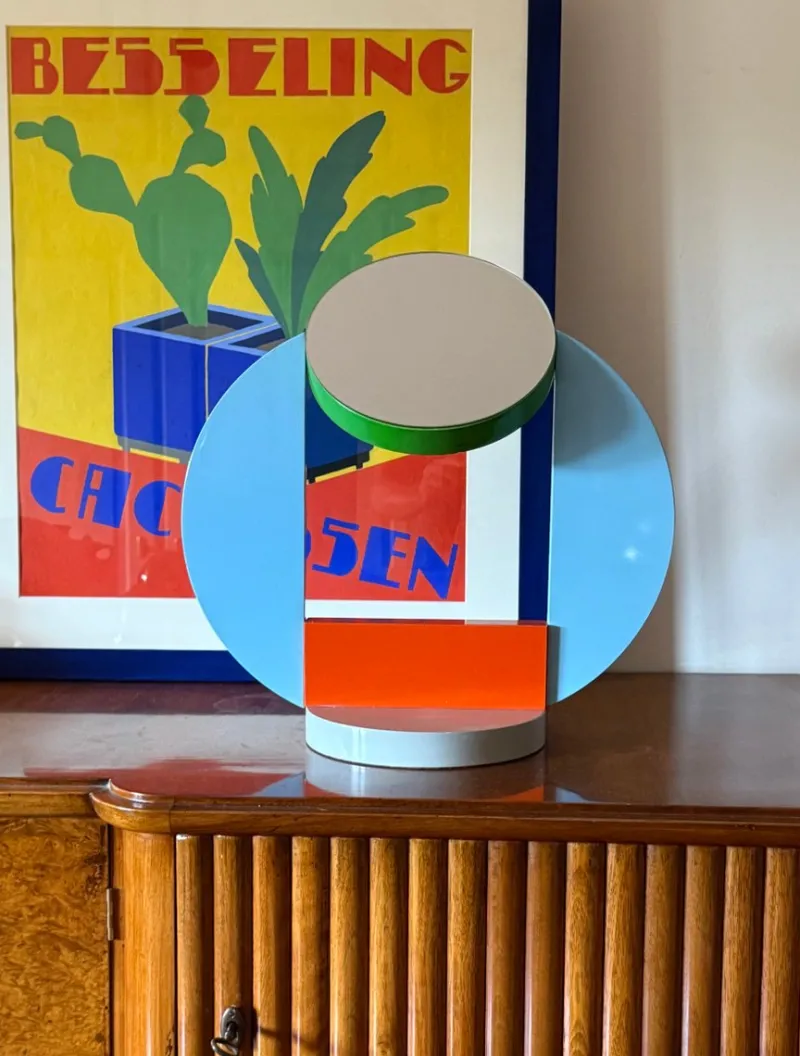 Pamono Vintage Italian Table Mirror by Michele De Lucchi, 1980s