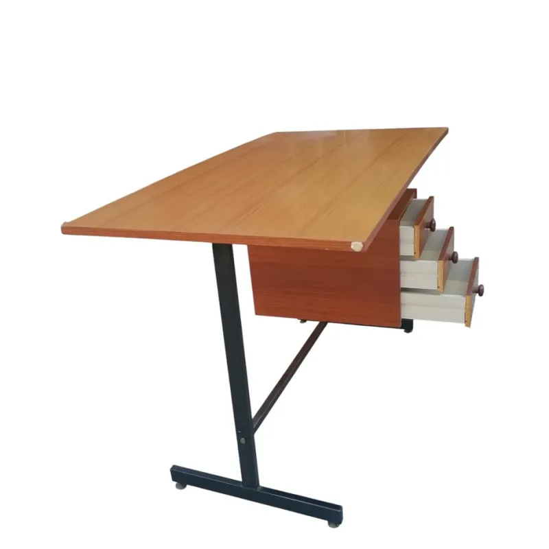 New Pamono Vintage Italian Teak Desk, 1970s