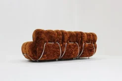 Pamono Vintage Italian Three-Seater Sofa in Velvet, 1970s> Couches & Sofas