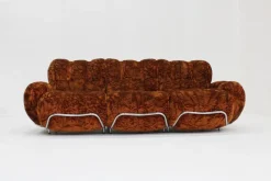 Pamono Vintage Italian Three-Seater Sofa in Velvet, 1970s><noscript><img width=