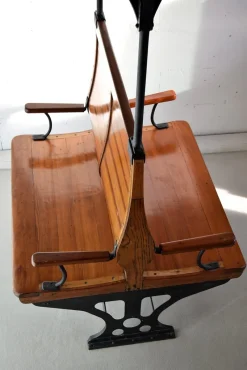 Pamono Vintage Italian Train Bench, 1920s> Benches