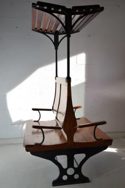 Pamono Vintage Italian Train Bench, 1920s><noscript><img width=