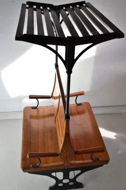 Pamono Vintage Italian Train Bench, 1920s><noscript><img width=