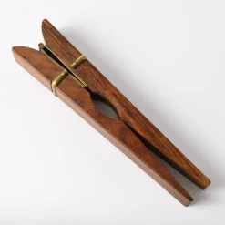 Pamono Vintage Italian Walnut and Brass Nutcracker, 1970s><noscript><img width=