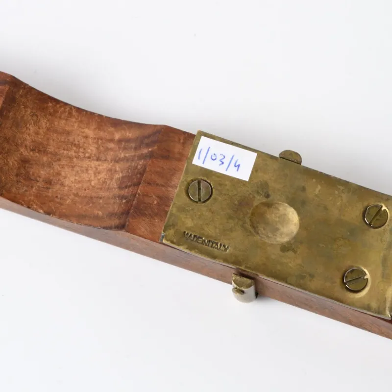 Pamono Vintage Italian Walnut and Brass Nutcracker, 1970s> Cutlery & Serving Utensils