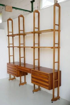 Pamono Vintage Italian Walnut Bookcase, 1955> Shelves & Wall Units