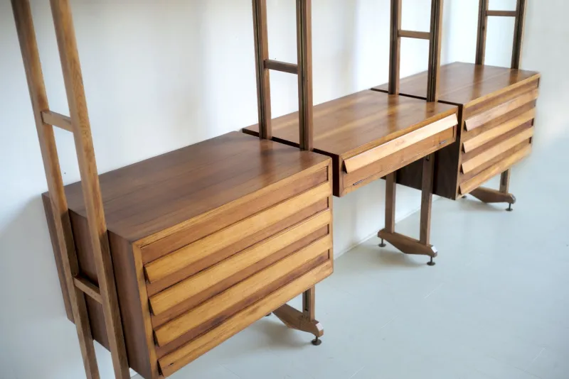 Pamono Vintage Italian Walnut Bookcase, 1955> Shelves & Wall Units