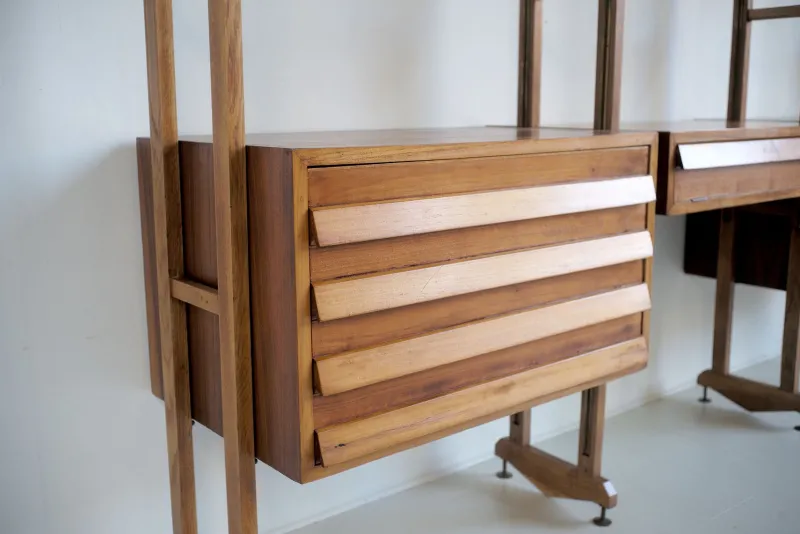 Pamono Vintage Italian Walnut Bookcase, 1955> Shelves & Wall Units