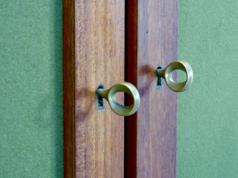 Pamono Vintage Italian Wardrobe in Teak and Velvet, 1960s> Cabinets & Wardrobes