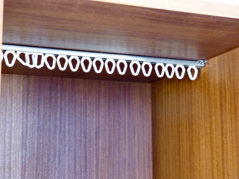 Pamono Vintage Italian Wardrobe in Teak and Velvet, 1960s> Cabinets & Wardrobes