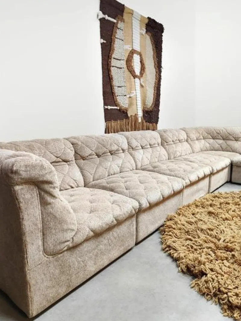 Online Pamono Vintage Ivory Beige Modular Sofa from Laauser, 1970s, Set of 7