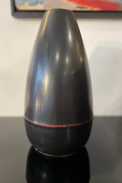 Best Pamono Vintage Japanese Black Metal Vase, 1960