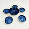 New Pamono Vintage Japanese Bowl Set in Cobalt Blue, 1970s, Set of 6