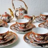 Pamono Vintage Japanese Imari Tea Service in Gilt Porcelain, 1950s, Set of 21> Coffee & Tea Service