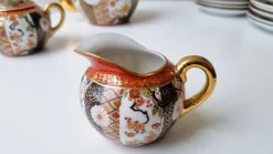 Pamono Vintage Japanese Imari Tea Service in Gilt Porcelain, 1950s, Set of 21><noscript><img width=
