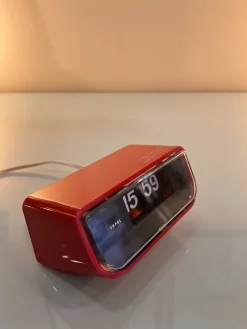 Pamono Vintage Japanese Red Copal Clock, 1970s><noscript><img width=