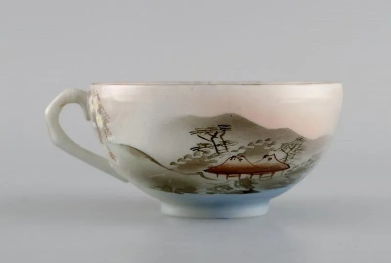 Online Pamono Vintage Japanese Tea Service in Hand Painted Porcelain, Set of 10