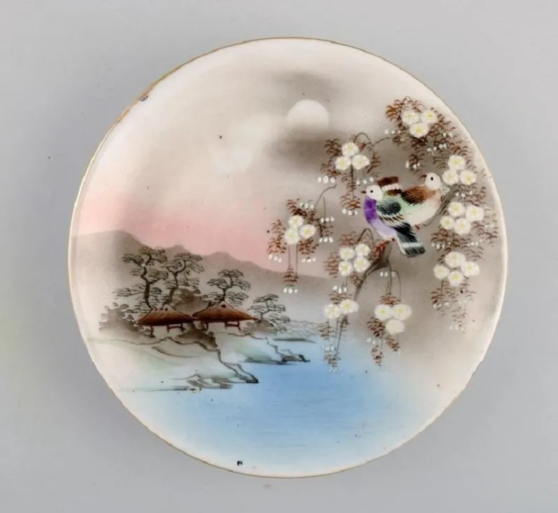 Online Pamono Vintage Japanese Tea Service in Hand Painted Porcelain, Set of 10