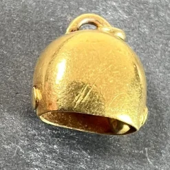Pamono Vintage 18K Yellow Gold Cow Bell Charm Pendant, 1960s><noscript><img width=
