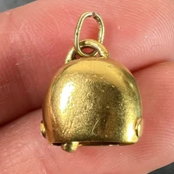 Pamono Vintage 18K Yellow Gold Cow Bell Charm Pendant, 1960s><noscript><img width=