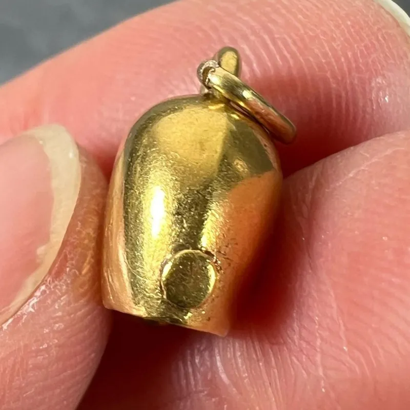 Pamono Vintage 18K Yellow Gold Cow Bell Charm Pendant, 1960s> Necklaces