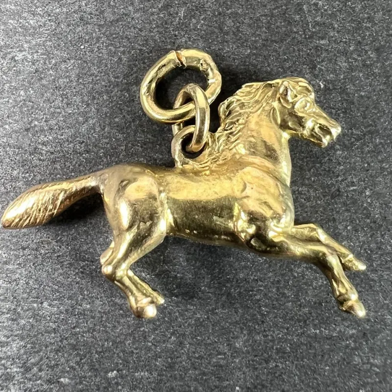 Pamono Vintage 18k Yellow Gold Horse Pony Charm Pendant, 1960s> Necklaces