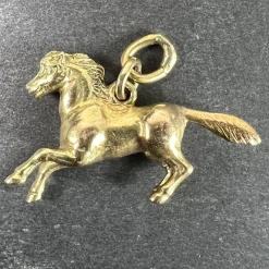 Pamono Vintage 18k Yellow Gold Horse Pony Charm Pendant, 1960s><noscript><img width=