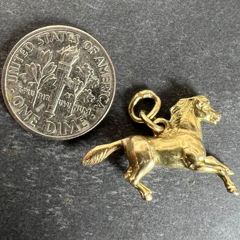 Pamono Vintage 18k Yellow Gold Horse Pony Charm Pendant, 1960s> Necklaces