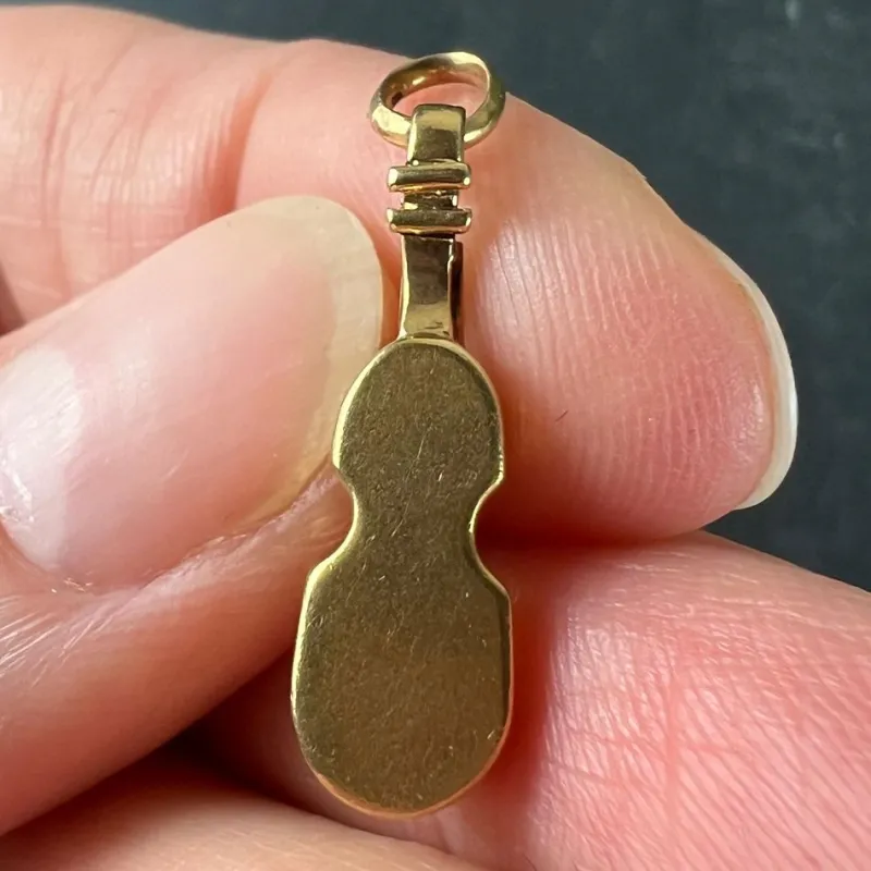 New Pamono Vintage 18k Yellow Gold Violin Charm Pendant, 1960s
