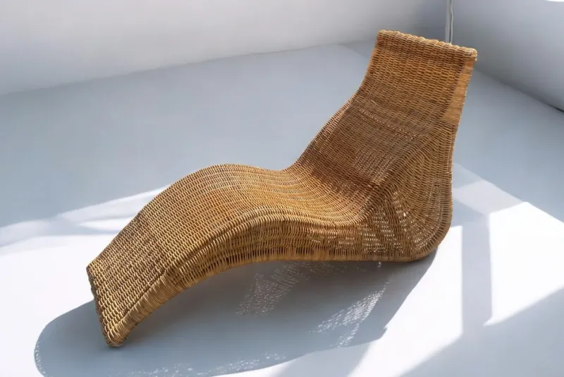 Clearance Pamono Vintage Karlskrona Wicker Chaise Lounge by Carl Öjerstam for Ikea