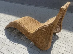 Clearance Pamono Vintage Karlskrona Wicker Chaise Lounge by Carl Öjerstam for Ikea