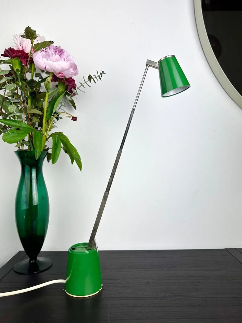 Pamono Vintage Lampette Table Lamp in Green, 1970s> Table Lamps