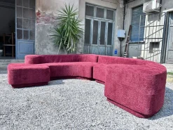 Outlet Pamono Vintage Lara Modular Sofa in Burgundy Bouclé by Roberto Pamio for Stilwood, 1970s