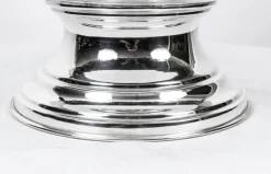 Pamono Vintage Large Silver Plated Punch Bowl Cooler with Floral Decoration