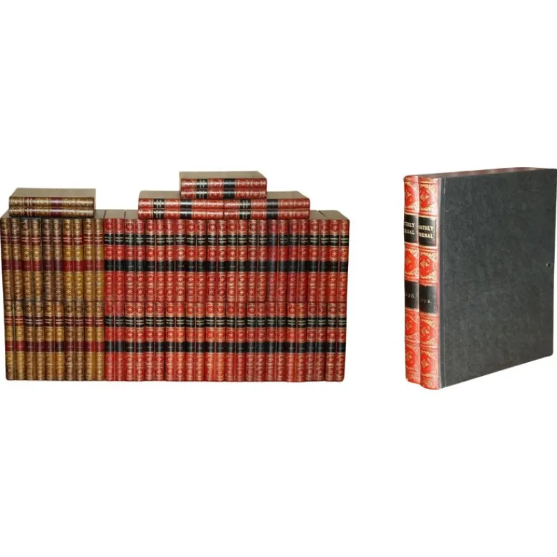 Discount Pamono Vintage Leather A4 Storage Box Files with Faux Book Fronts, Set of 37