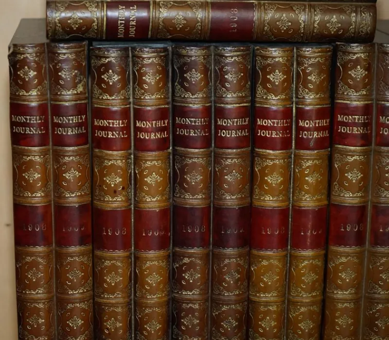 Discount Pamono Vintage Leather A4 Storage Box Files with Faux Book Fronts, Set of 37