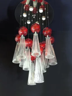 Pamono Vintage Led Ceiling Light with Handmade Murano Glass, 1970s><noscript><img width=