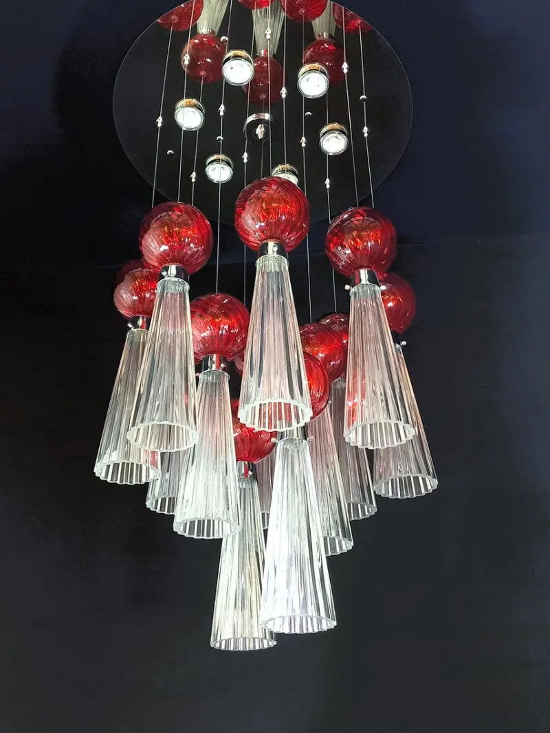Pamono Vintage Led Ceiling Light with Handmade Murano Glass, 1970s> Ceiling Lights