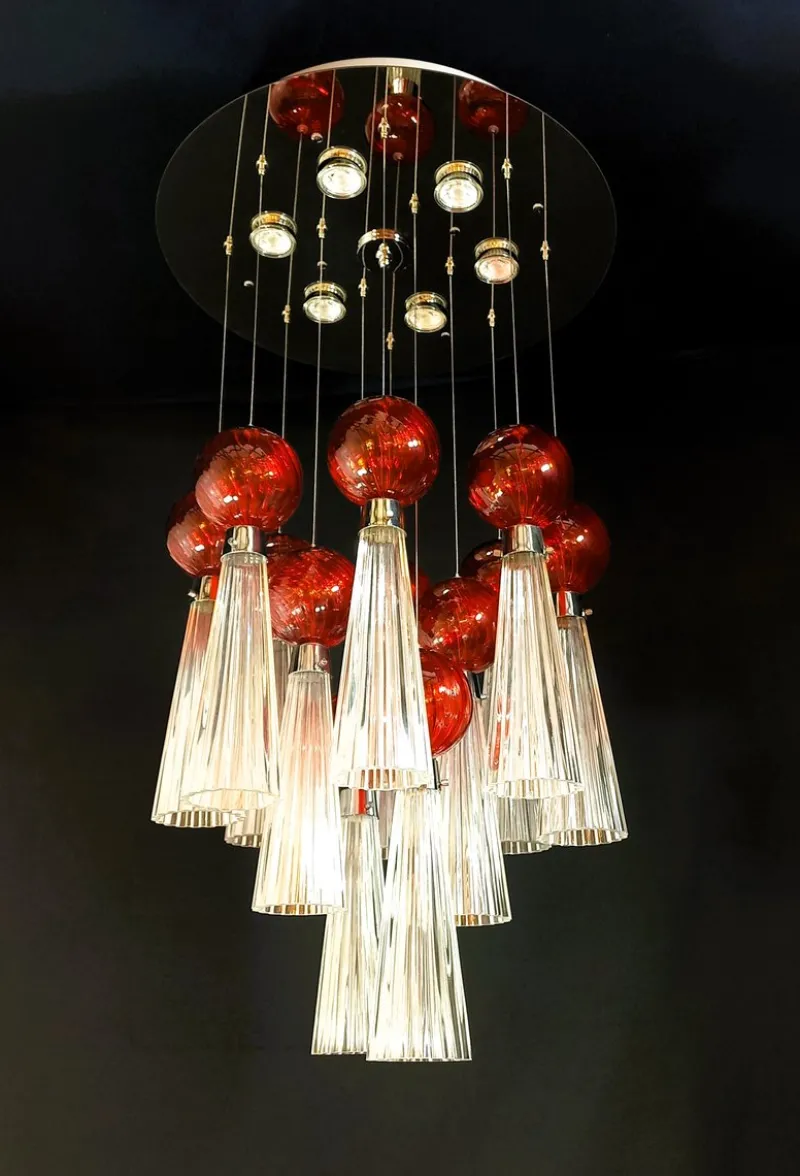 Pamono Vintage Led Ceiling Light with Handmade Murano Glass, 1970s> Ceiling Lights