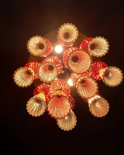 Pamono Vintage Led Ceiling Light with Handmade Murano Glass, 1970s><noscript><img width=