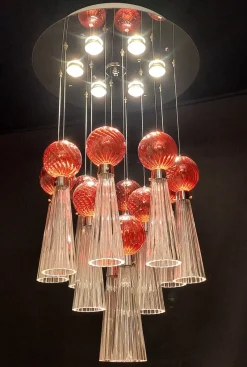 Pamono Vintage Led Ceiling Light with Handmade Murano Glass, 1970s><noscript><img width=