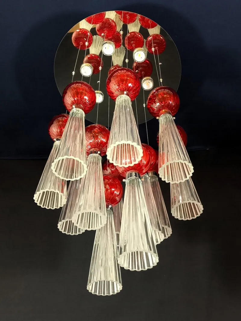 Pamono Vintage Led Ceiling Light with Handmade Murano Glass, 1970s> Ceiling Lights