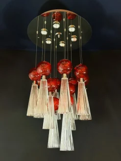 Pamono Vintage Led Ceiling Light with Handmade Murano Glass, 1970s><noscript><img width=