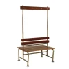 Pamono Vintage Locker Room Bench in Wood and Metal, Italy, 1960s> Benches