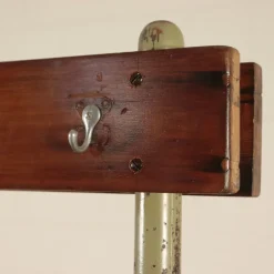 Pamono Vintage Locker Room Bench in Wood and Metal, Italy, 1960s><noscript><img width=