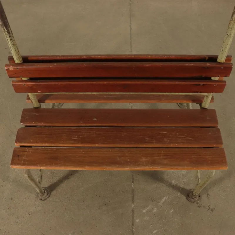 Pamono Vintage Locker Room Bench in Wood and Metal, Italy, 1960s> Benches
